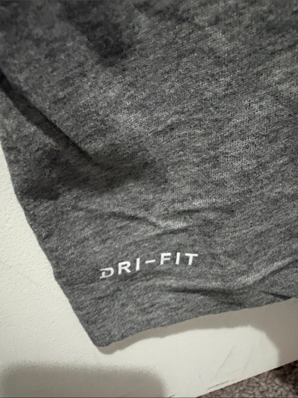 Nike Gray Short Sleeve Tee with Blue Gradient Swoosh